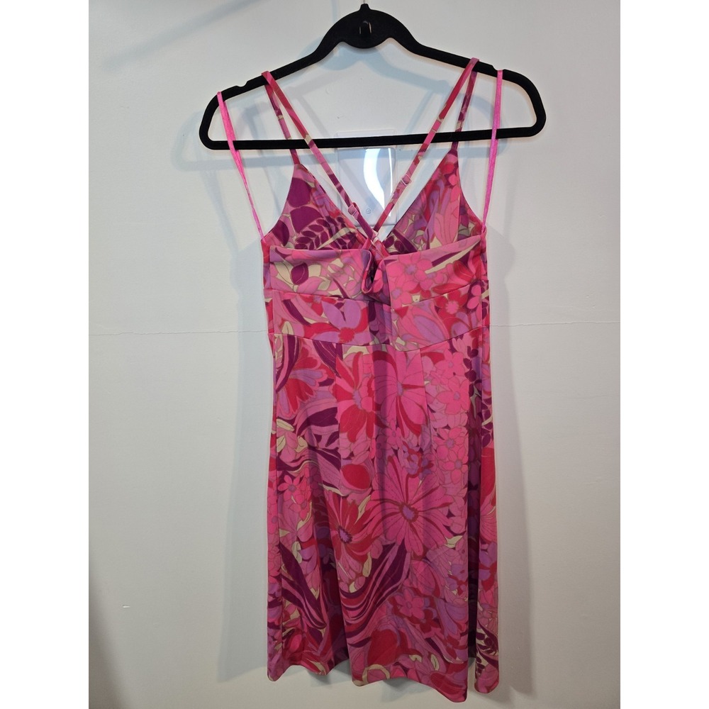Vintage 90s Express Pink Floral Mini Dress Size 7/8 Y2K Barbiecore‎ Y2K Retro - Picture 3 of 3